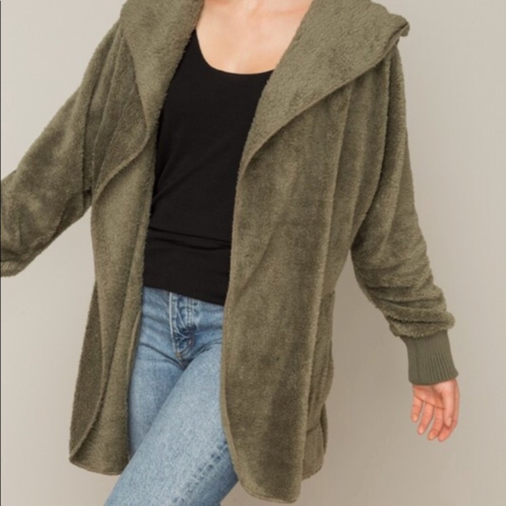 ๐HP๐ป ARMY GREEN Fuzzy Blanket Hoodie - Picture 3 of 8